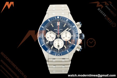 Breitling - Super Chronomat B01 44mm SS/SS Blue Dial TF A7750 Mod | 브라이틀링 - 슈퍼 크로노맷 B01 44mm SS/SS 블루 다이얼 TF A7750 모드