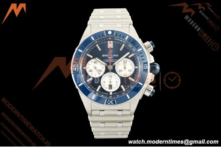 Breitling - Super Chronomat B01 44mm SS/SS Blue Dial TF A7750 Mod | 브라이틀링 - 슈퍼 크로노맷 B01 44mm SS/SS 블루 다이얼 TF A7750 모드