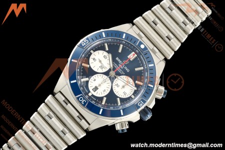 Breitling - Super Chronomat B01 44mm SS/SS Blue Dial TF A7750 Mod | 브라이틀링 - 슈퍼 크로노맷 B01 44mm SS/SS 블루 다이얼 TF A7750 모드