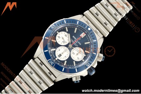 Breitling - Super Chronomat B01 44mm SS/SS Blue Dial TF A7750 Mod | 브라이틀링 - 슈퍼 크로노맷 B01 44mm SS/SS 블루 다이얼 TF A7750 모드