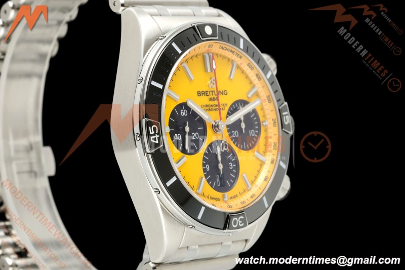 Breitling - Super Chronomat B01 44mm SS/SS Yellow Dial TF A7750 Mod