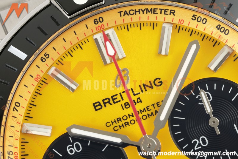 Breitling - Super Chronomat B01 44mm SS/SS Yellow Dial TF A7750 Mod