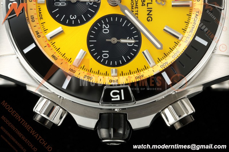 Breitling - Super Chronomat B01 44mm SS/SS Yellow Dial TF A7750 Mod