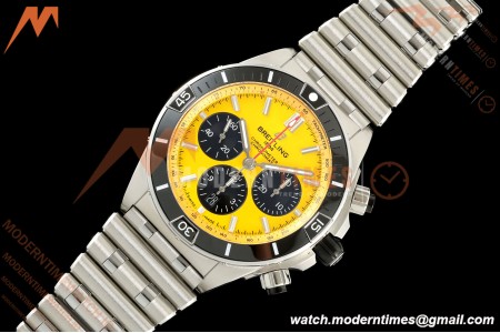 Breitling - Super Chronomat B01 44mm SS/SS Yellow Dial TF A7750 Mod | 브라이틀링 - 슈퍼 크로노맷 B01 44mm SS/SS 옐로우 다이얼 TF A7750 모드
