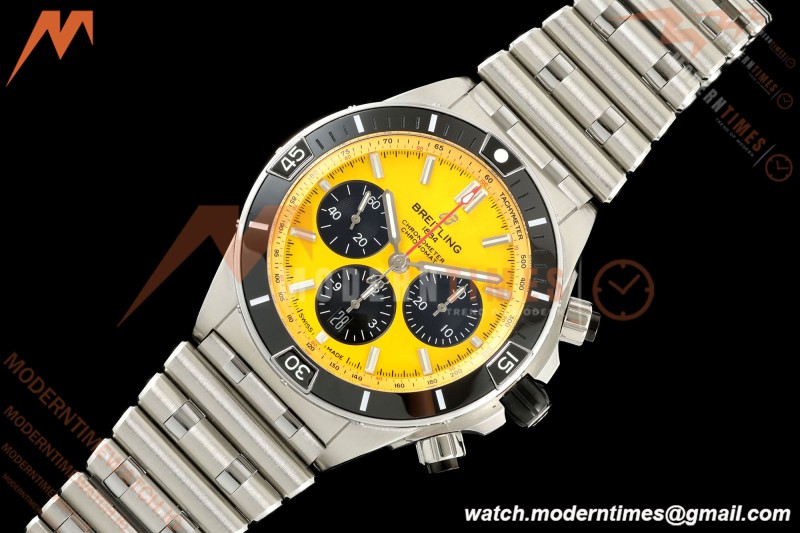 Breitling - Super Chronomat B01 44mm SS/SS Yellow Dial TF A7750 Mod