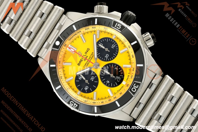 Breitling - Super Chronomat B01 44mm SS/SS Yellow Dial TF A7750 Mod