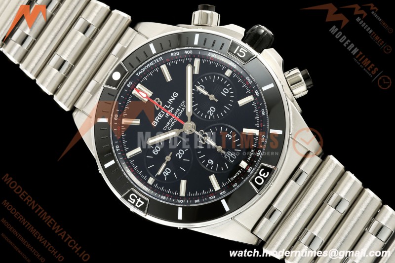 Breitling - Super Chronomat B01 44mm SS/SS Grey Dial TF A7750 Mod | 브라이틀링 - 슈퍼 크로노맷 B01 44mm SS/SS 블랙 다이얼 TF A7750 모드
