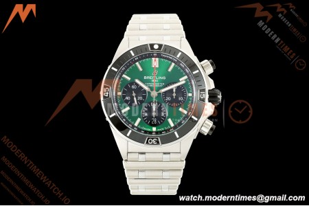 Breitling - Super Chronomat B01 44mm SS/SS Ice Green Dial TF A7750 Mod | 브라이틀링 - 슈퍼 크로노맷 B01 44mm SS/SS 아이스 그린 다이얼 TF A7750 모드