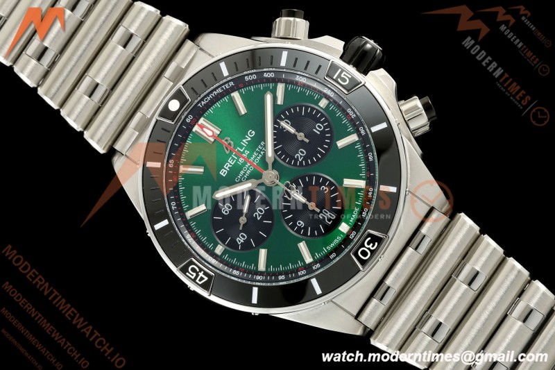 Breitling - Super Chronomat B01 44mm SS/SS Ice Green Dial TF A7750 Mod | 브라이틀링 - 슈퍼 크로노맷 B01 44mm SS/SS 아이스 그린 다이얼 TF A7750 모드