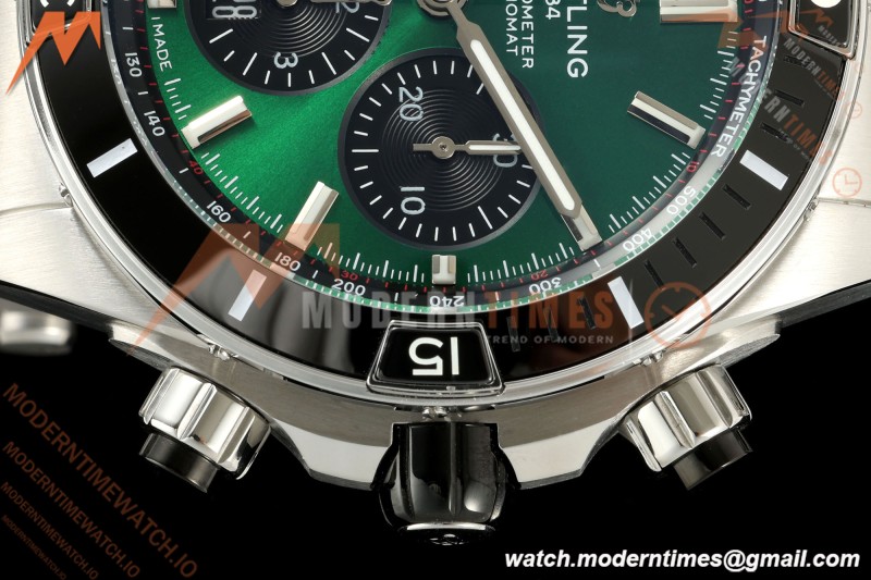 Breitling - Super Chronomat B01 44mm SS/SS Ice Green Dial TF A7750 Mod | 브라이틀링 - 슈퍼 크로노맷 B01 44mm SS/SS 아이스 그린 다이얼 TF A7750 모드