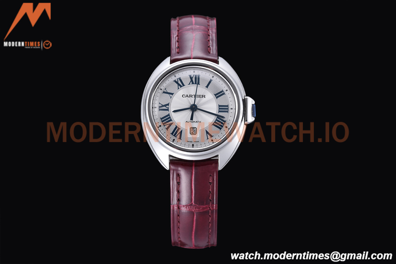 Cartier - Cle De Cartier 31mm SS/LE White/Rmn Red Strap RXWF Swiss Eta2671