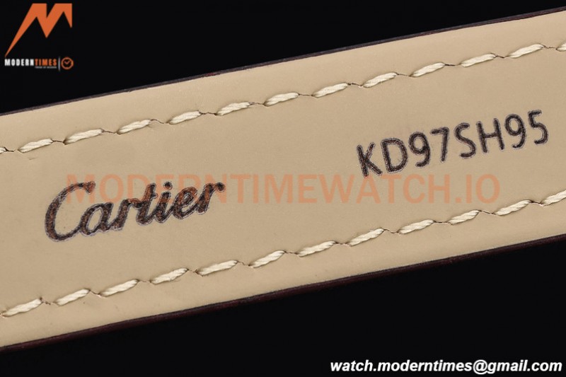 Cartier - Cle De Cartier 31mm SS/LE White/Rmn Red Strap RXWF Swiss Eta2671