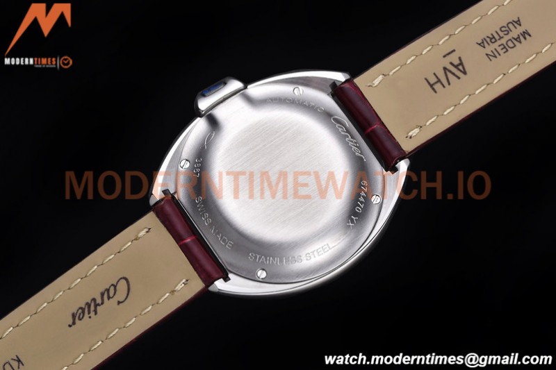 Cartier - Cle De Cartier 31mm SS/LE White/Rmn Red Strap RXWF Swiss Eta2671