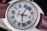 Cartier - Cle De Cartier 31mm SS/LE White/Rmn Red Strap RXWF Swiss Eta2671