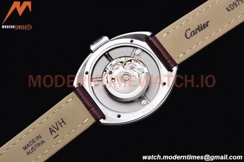 Cartier - Cle De Cartier 31mm Diamond SS/LE White/Rmn Red Strap RXWF Swiss Eta2671