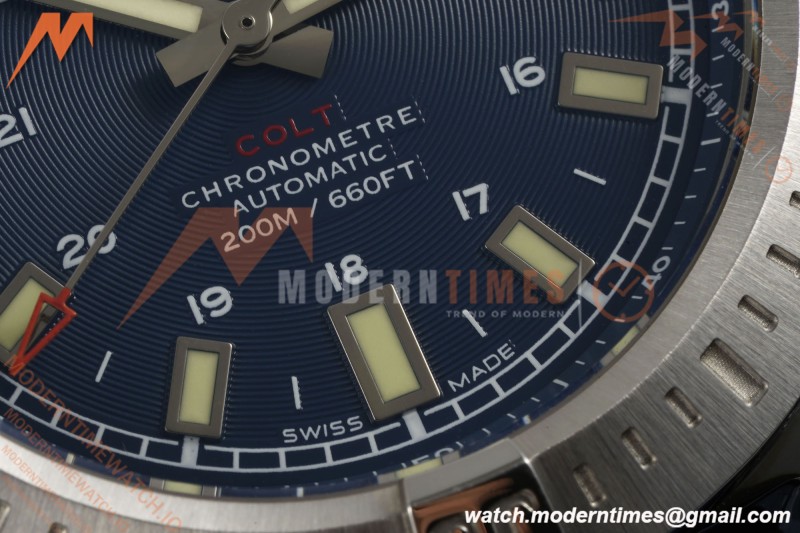 Breitling - Colt Automatic 44mm SS/RU Blue/Stk TF V2 A2824 | 브라이틀링 - 콜트 오토매틱 44mm SS/RU 블루/Stk TF V2 A2824