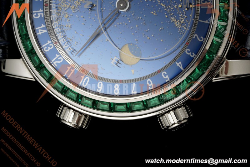 Patek Philippe - Grand Complications 6104 44mm Green Dia SS/LE Celestial Blue Dial PPF A240
