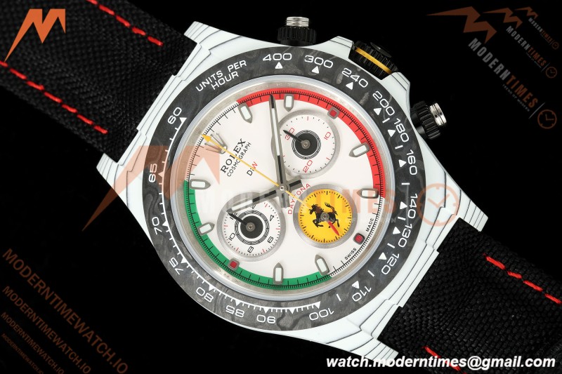 Rolex - Daytona 40mm DiW Ferrari Edition White Carbon Fiber FC/NY Red/Grn/Yelw White Italy Dial DIWF DD4801 | 롤렉스 - 데이토나 40mm DiW 페라리 에디션 화이트 카본 파이버 FC/NY 레드/그린/옐로우 화이트 이탈리아 다이얼 DIWF DD4801