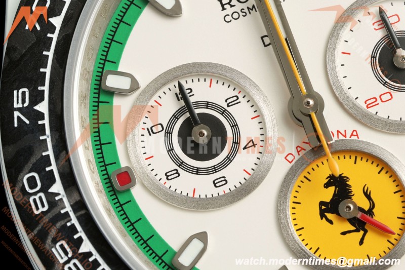 Rolex - Daytona 40mm DiW Ferrari Edition White Carbon Fiber FC/NY Red/Grn/Yelw White Italy Dial DIWF DD4801 | 롤렉스 - 데이토나 40mm DiW 페라리 에디션 화이트 카본 파이버 FC/NY 레드/그린/옐로우 화이트 이탈리아 다이얼 DIWF DD4801
