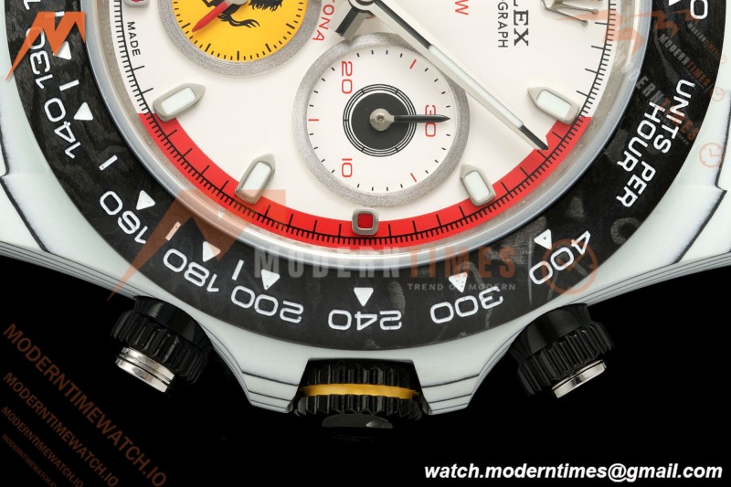 Rolex - Daytona 40mm DiW Ferrari Edition White Carbon Fiber FC/NY Red/Grn/Yelw White Italy Dial DIWF DD4801 | 롤렉스 - 데이토나 40mm DiW 페라리 에디션 화이트 카본 파이버 FC/NY 레드/그린/옐로우 화이트 이탈리아 다이얼 DIWF DD4801