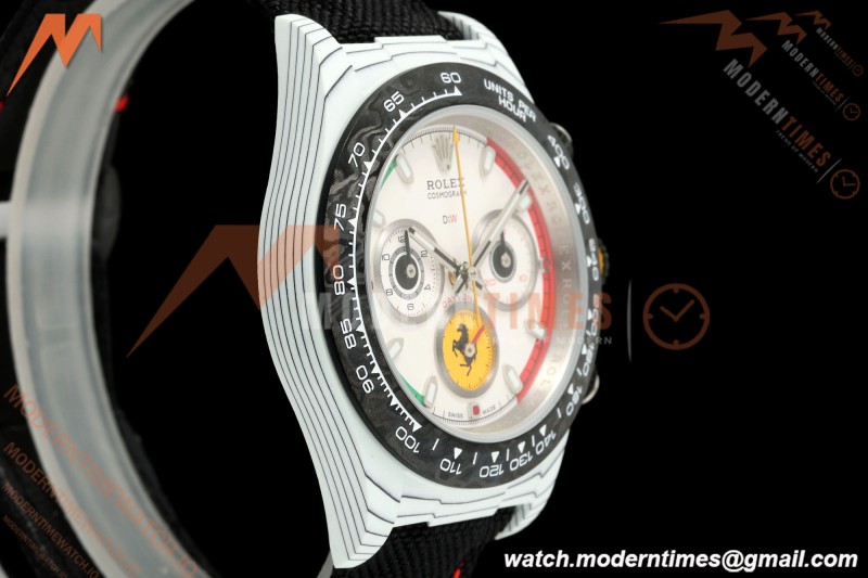 Rolex - Daytona 40mm DiW Ferrari Edition White Carbon Fiber FC/NY Red/Grn/Yelw White Italy Dial DIWF DD4801 | 롤렉스 - 데이토나 40mm DiW 페라리 에디션 화이트 카본 파이버 FC/NY 레드/그린/옐로우 화이트 이탈리아 다이얼 DIWF DD4801