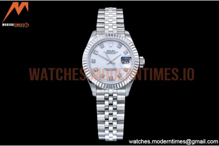 Rolex - DJ Ladies 28mm Jub Flt 904L SS/SS M-Wht/Dia GMF A2671