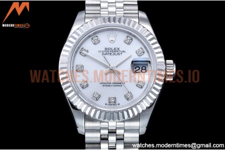 Rolex - DJ Ladies 28mm Jub Flt 904L SS/SS M-Wht/Dia GMF A2671
