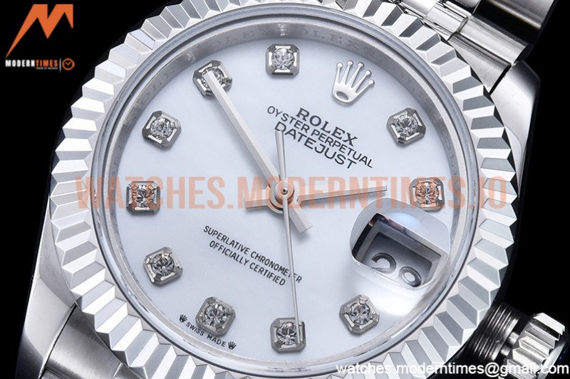 Rolex - DJ Ladies 28mm Jub Flt 904L SS/SS M-Wht/Dia GMF A2671