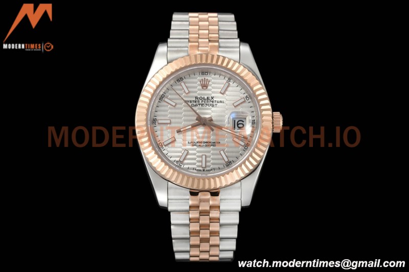Rolex - Datejust 126331 41mm Jub Flt RG/SS P-Silv/Stk GDF MY8215
