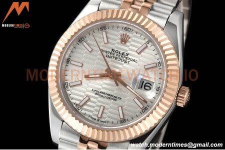 Rolex - Datejust 126331 41mm Jub Flt RG/SS P-Silv/Stk GDF MY8215