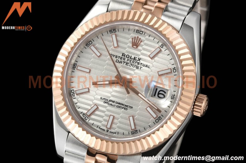 Rolex - Datejust 126331 41mm Jub Flt RG/SS P-Silv/Stk GDF MY8215