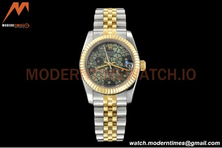 Rolex - Datejust Ladies 278273 31mm Jub Flt YG/SS F-Green/Dia GDF MY8215