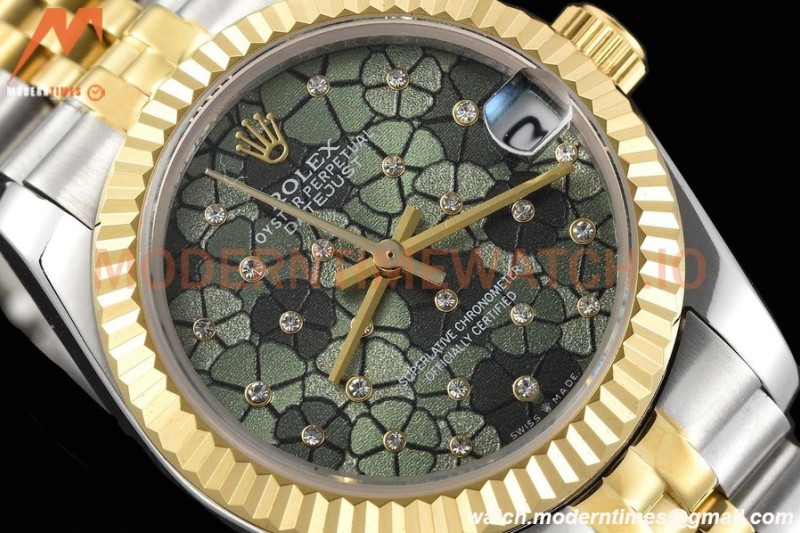 Rolex - Datejust Ladies 278273 31mm Jub Flt YG/SS F-Green/Dia GDF MY8215