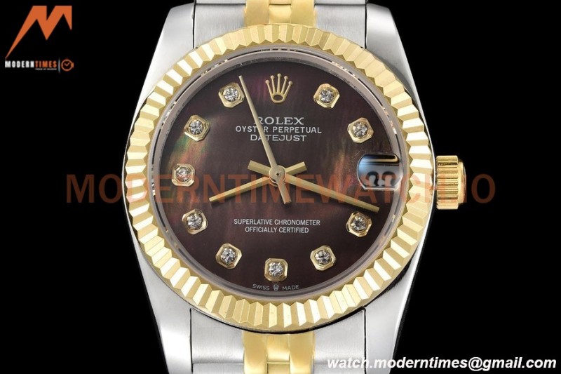 Rolex - Datejust Ladies 278273 31mm Jub Flt YG/SS Brown Mop/Dia GDF MY8215