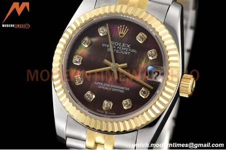 Rolex - Datejust Ladies 278273 31mm Jub Flt YG/SS Brown Mop/Dia GDF MY8215