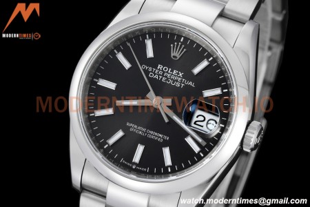 Rolex - Datejust 36mm 126200 Oys Smt 904L SS/SS Black/Stk VSF VS3235