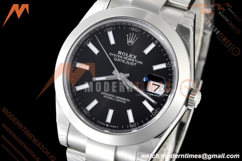 Rolex - Datejust 126300 41mm Oys Smt 904L SS/SS Blk/Stk VSF VS3235