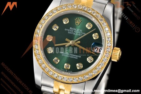 Rolex - Datejust Ladies 278383 31mm Jub Dia YG/SS Grn/Dia GDF MY8215