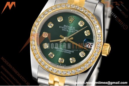 Rolex - Datejust Ladies 278383 31mm Jub Dia YG/SS Grn/Dia GDF MY8215