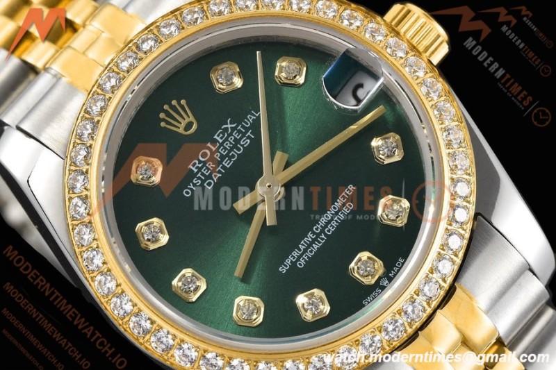 Rolex - Datejust Ladies 278383 31mm Jub Dia YG/SS Grn/Dia GDF MY8215
