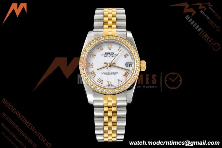 Rolex - Datejust Ladies 278383 31mm Jub Dia YG/SS Wht/Rmn GDF MY8215