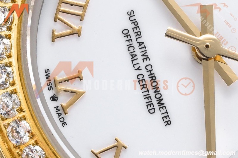 Rolex - Datejust Ladies 278383 31mm Jub Dia YG/SS Wht/Rmn GDF MY8215