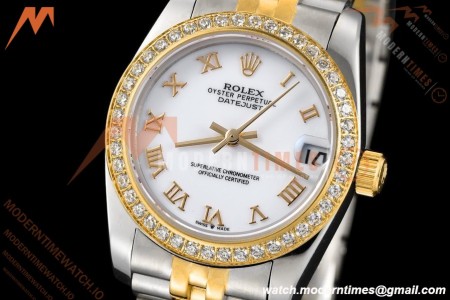 Rolex - Datejust Ladies 278383 31mm Jub Dia YG/SS Wht/Rmn GDF MY8215