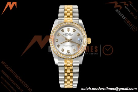 Rolex - Datejust Ladies 278383 31mm Jub Dia YG/SS Silv/Dia GDF MY8215