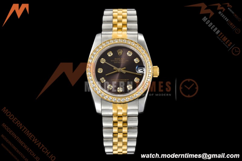 Rolex - Datejust Ladies 278383 31mm Jub Dia YG/SS Brn/Dia GDF MY8215