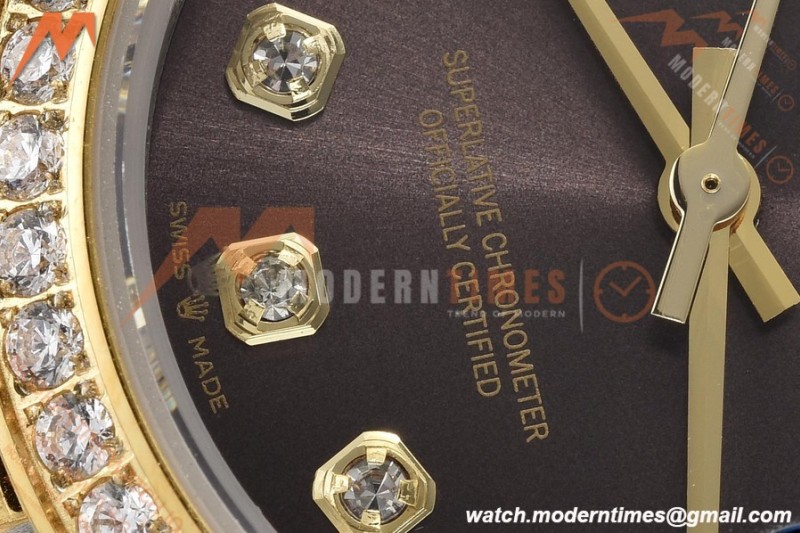 Rolex - Datejust Ladies 278383 31mm Jub Dia YG/SS Brn/Dia GDF MY8215