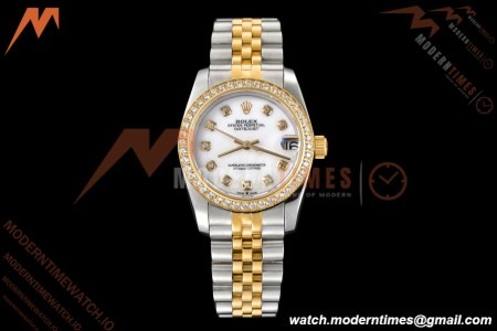 Rolex - Datejust Ladies 278383 31mm Jub Dia YG/SS W-Mop/Dia GDF MY8215