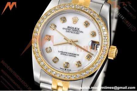 Rolex - Datejust Ladies 278383 31mm Jub Dia YG/SS W-Mop/Dia GDF MY8215