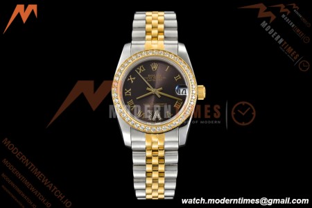 Rolex - Datejust Ladies 278383 31mm Jub Dia YG/SS Brn/Rmn GDF MY8215