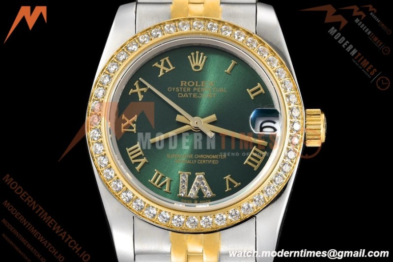 Rolex - Datejust Ladies 278383 31mm Jub Dia YG/SS Grn/Rmn GDF MY8215